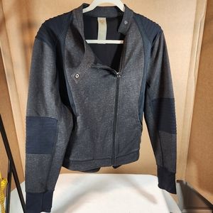 SHAPE black denim crop moto jacket Women's XL, NWT